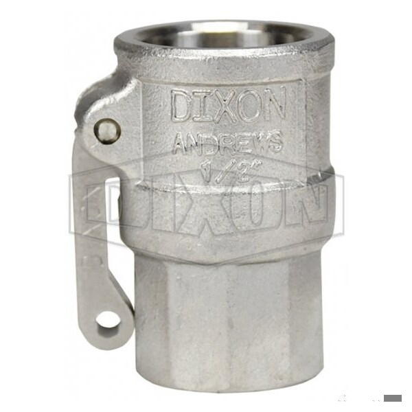 Dixon Type D Cam and Groove Coupler, 1/2 in Nominal, Female Coupler x FNPT End Style, 316 SS, Domestic 50-D-SS - main